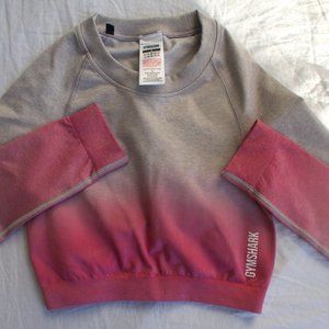 Gymshark Ombre Seamless Long Sleeve Crop Top sizeS